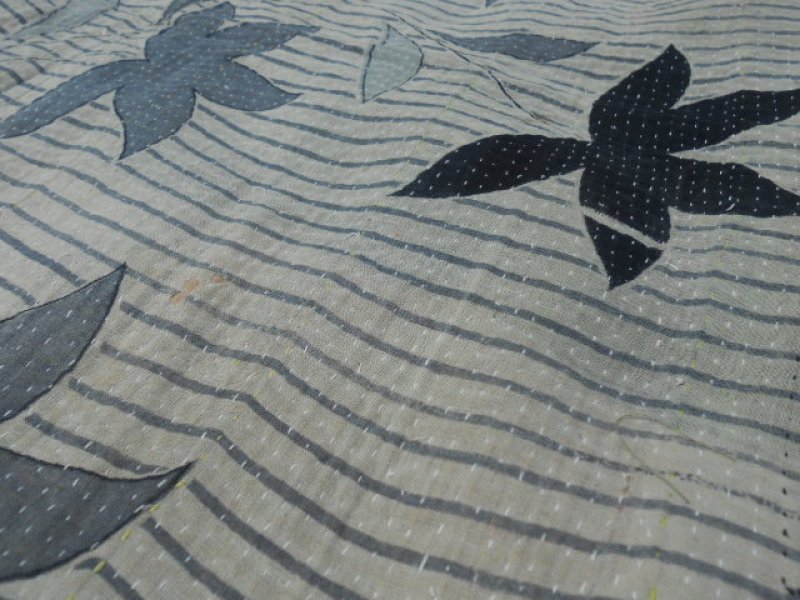 画像2: 刺し子 ラリーキルト　膝丈ラップスカート　リバーシブル