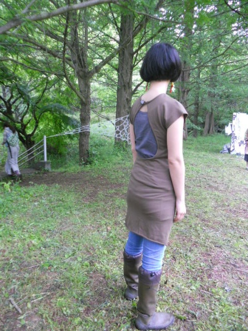 画像1: コットン１００％デザインTシャツ☆ビックリブ　チュニック　ラベンダー