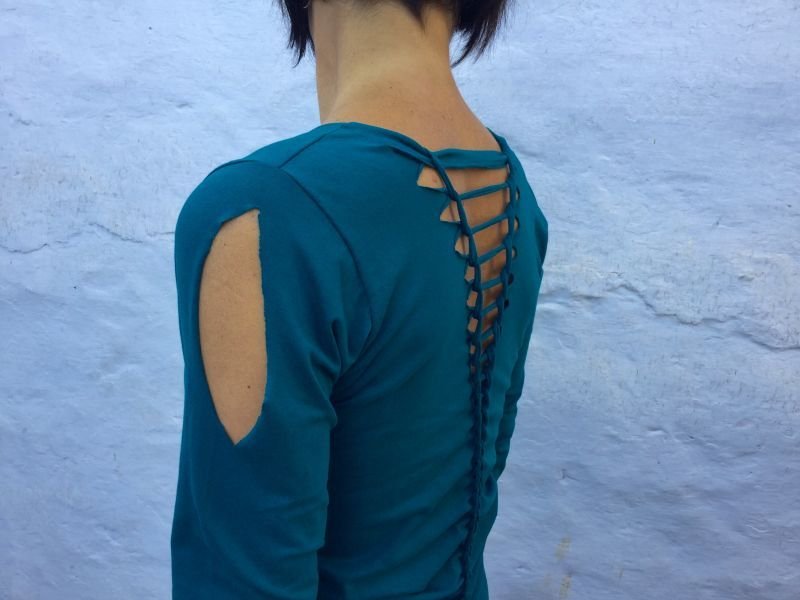 画像14: 超ストレッチ カッティングロングスリーブカットソー   (14)