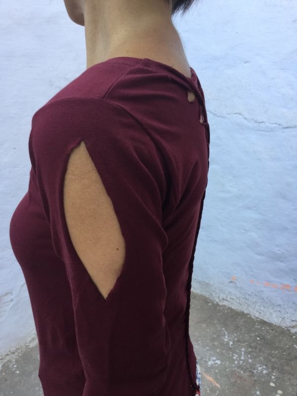 画像16: 超ストレッチ カッティングロングスリーブカットソー   (16)