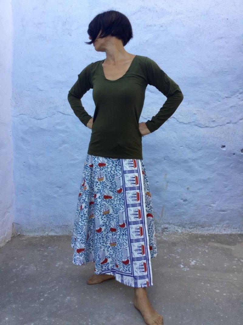 画像1: 超ストレッチ カッティングロングスリーブカットソー  