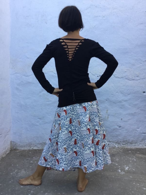 画像11: 超ストレッチ カッティングロングスリーブカットソー   (11)