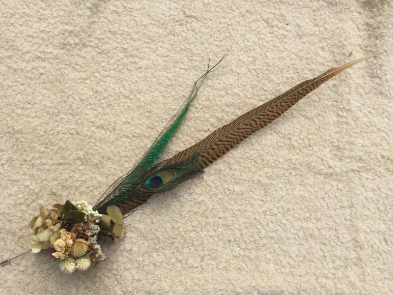画像4: ドライフラワー x ワイルドフェザー ハットピン hatpin feathe dryflower (4)
