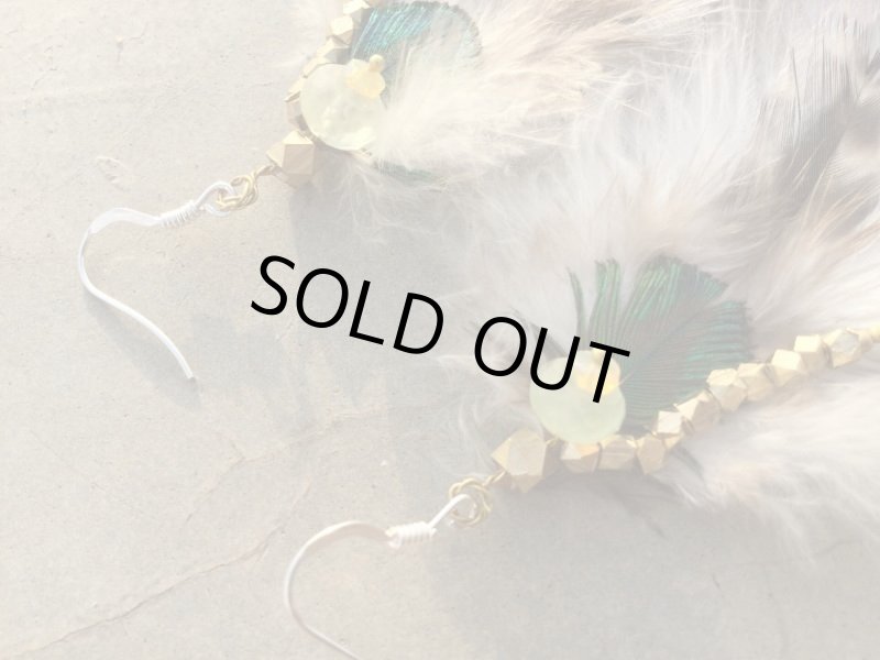 画像4: 天然石&羽根 自家製ピアス   Silver925フック handmade  (4)