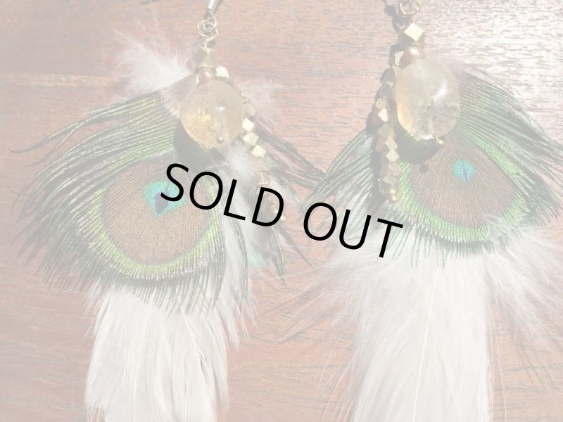 画像5: 天然石&羽根 自家製ピアス   Silver925フック handmade  (5)