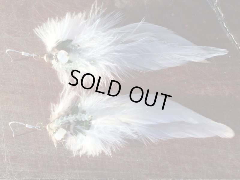 画像5: 天然石&羽根 自家製ピアス   Silver925フック handmade  (5)