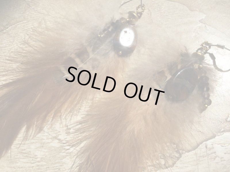 画像4: 天然石&羽根 自家製ピアス   Silver925フック handmade  (4)