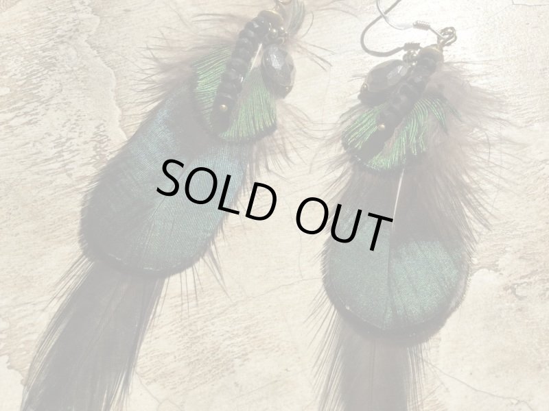 画像4: 天然石&羽根 自家製ピアス   Silver925フック handmade  (4)