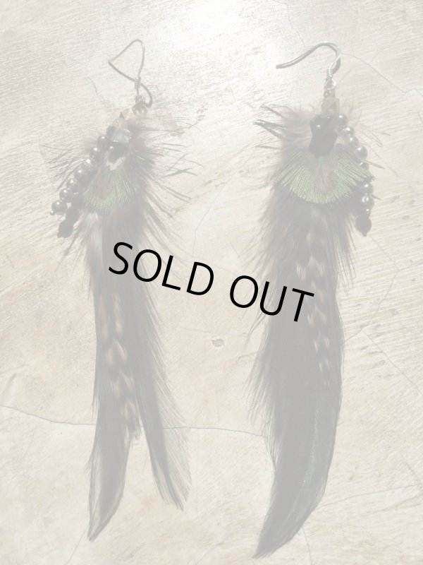 画像5: 天然石&羽根 自家製ピアス   Silver925フック handmade  (5)