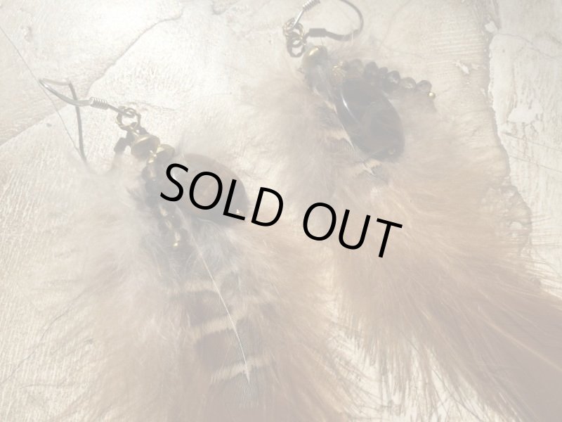 画像3: 天然石&羽根 自家製ピアス   Silver925フック handmade  (3)