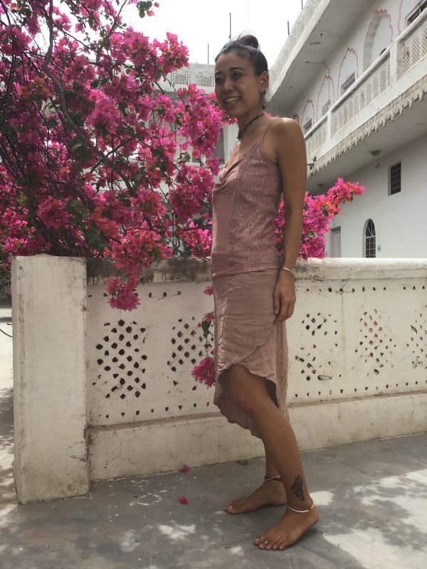 画像8: 2019  ガーゼアシンメトリーラップスカート ガーゼ巻きスカート (8)