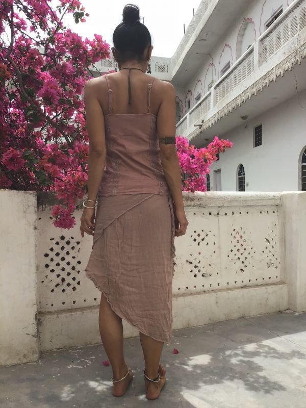 画像9: 2019  ガーゼアシンメトリーラップスカート ガーゼ巻きスカート (9)