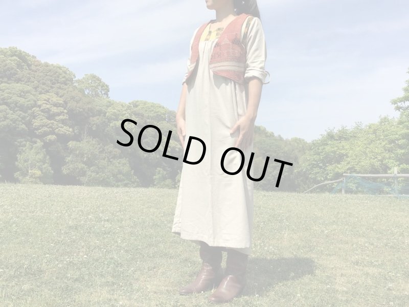 画像10: ショートベスト パキスタン ミラーワーク手刺繍 ウール古布★アンティーク ヴィンテージ (10)