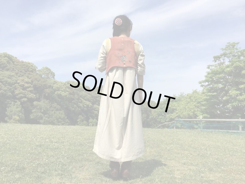 画像12: ショートベスト パキスタン ミラーワーク手刺繍 ウール古布★アンティーク ヴィンテージ (12)