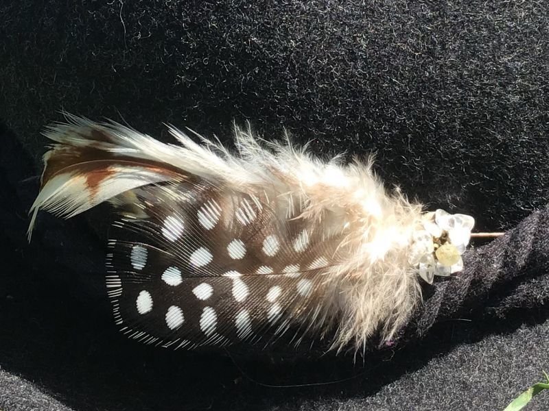 画像14: NEW! 天然石と羽根のハットピン✳︎ミネラル＆フェザー　ブローチ (14)