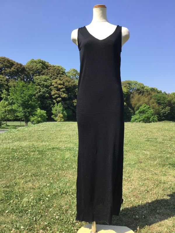 画像2: cotton100%  ピクシーフード マキシワンピース ブラック (2)