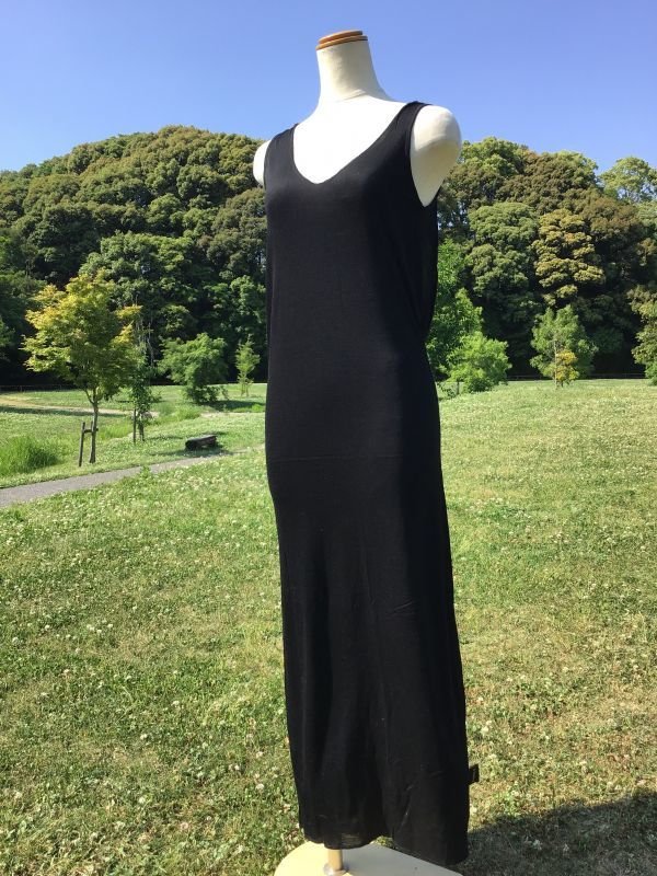 画像3: cotton100%  ピクシーフード マキシワンピース ブラック (3)