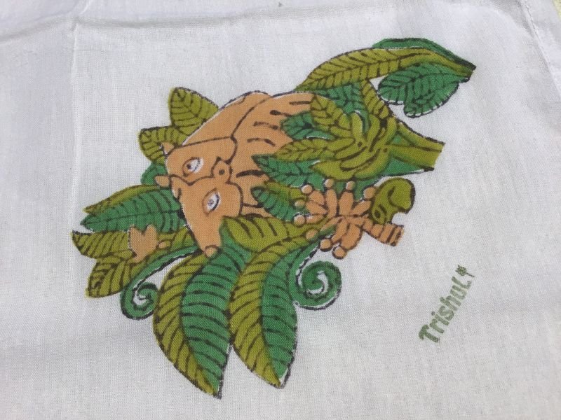 画像3: TrishuL オリジナル  ブロックプリントハンカチ 木版 (3)