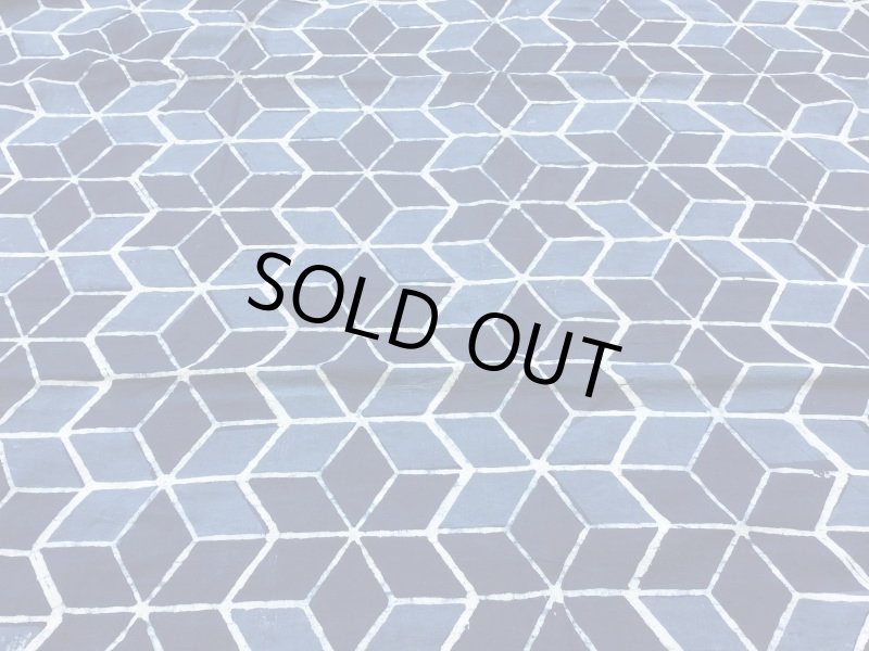 画像4: ブロックプリント コットン100% インディゴ 麻柄 (4)