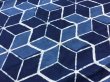 画像1: ブロックプリント コットン100% インディゴ 麻柄 (1)
