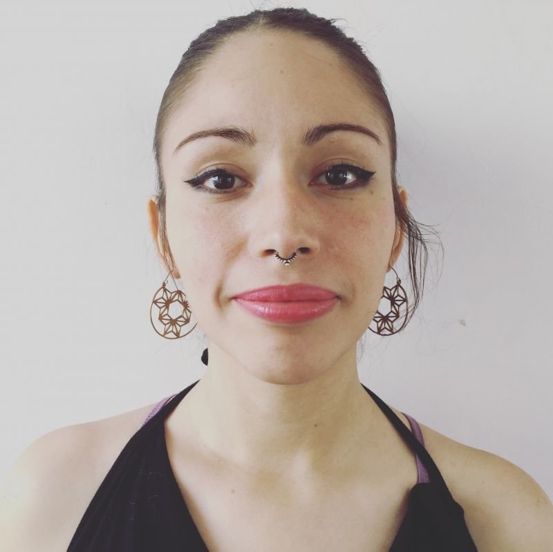 画像1: 真鍮ピアス 麻の葉small