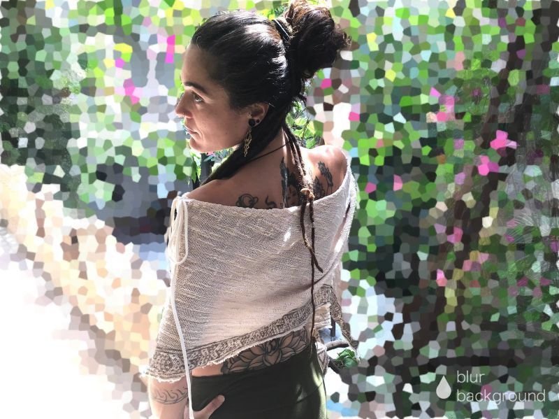 ざっくりコットン ポンチョ スカート 2ways ☆ブロックプリント ナチュラルコーデ yoga wear