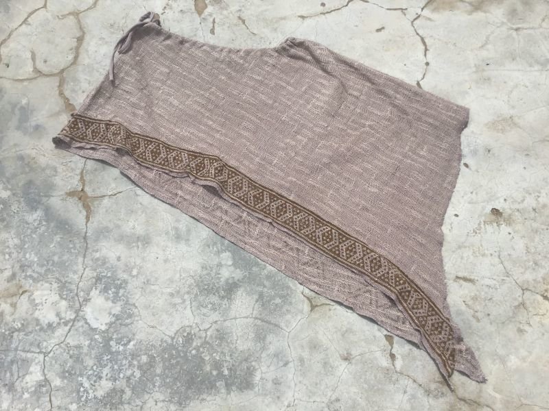 画像20: ざっくりコットン ポンチョ スカート 3ways ☆ブロックプリント ナチュラルコーデ yoga wear (20)