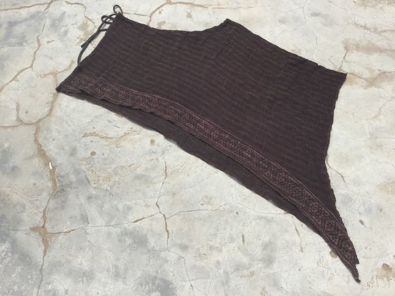 画像19: ざっくりコットン ポンチョ スカート 3ways ☆ブロックプリント ナチュラルコーデ yoga wear (19)