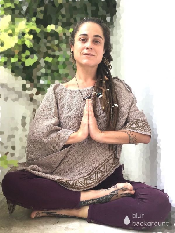 ざっくりコットン ポンチョ スカート 2ways ☆ブロックプリント ナチュラルコーデ yoga wear