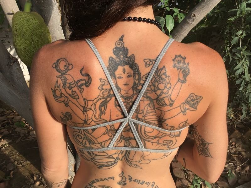 画像1: ビックフードワンピース アシンメトリー膝丈 Mサイズ★ノースリーブ シピポ