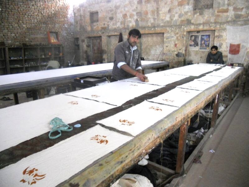 画像5: TrishuLオリジナル ブロックプリント トートバッグ 小 ⭐︎ ランチバッグ 動物柄 牛柄 (5)