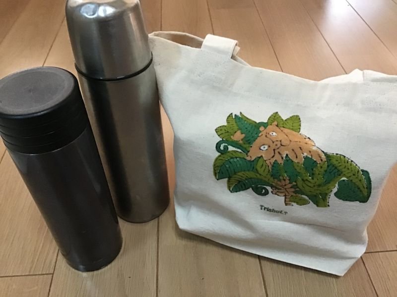 画像4: TrishuLオリジナル ブロックプリント トートバッグ 小 ⭐︎ ランチバッグ 動物柄 牛柄 (4)