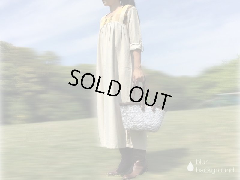 画像4: 草木染めパッチワーク　サマーウールマキシワンピース　ウコン／ヤマモモ (4)