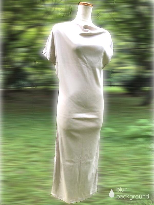 画像1: ドレープ　アシンメトリー　マキシ丈ワンピース　ベージュグレー (1)