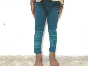 画像3: ブロックプリント キッズレギンス 110/130  ピーコック 4デザイン⭐︎ 子供 スパッツ