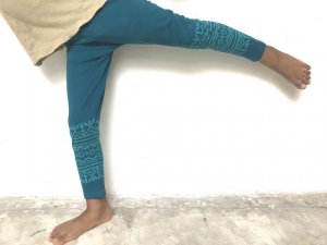 画像4: ブロックプリント キッズレギンス 110/130  ピーコック 4デザイン⭐︎ 子供 スパッツ