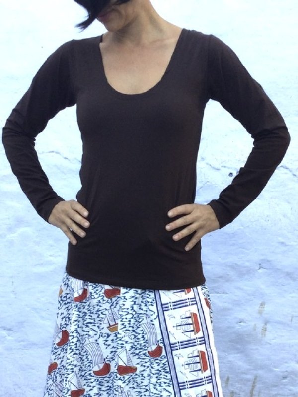 画像5: 超ストレッチ カッティングロングスリーブカットソー   (5)