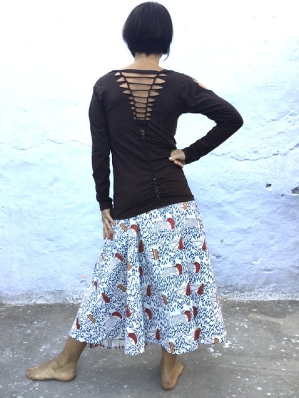 画像2: 超ストレッチ カッティングロングスリーブカットソー   (2)