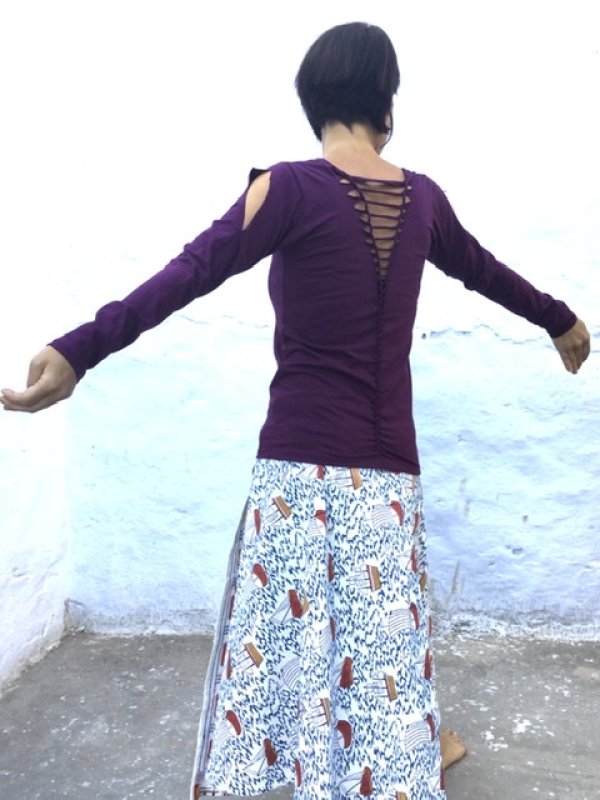 画像8: 超ストレッチ カッティングロングスリーブカットソー   (8)