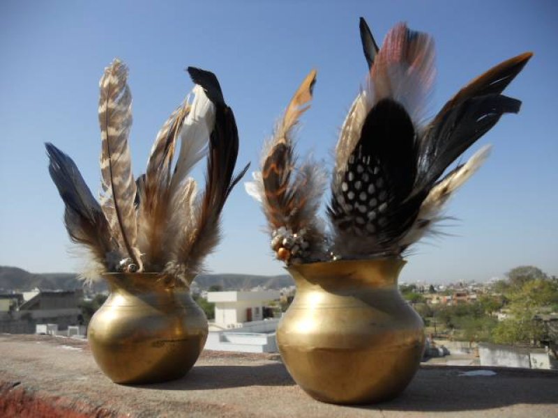 画像2: 天然石&羽根 自家製ピアス   Silver925フック handmade 