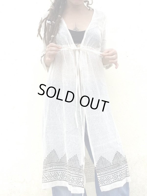 画像16: 残り少　ざっくりコットン ロングカーディガン ブロックプリント 4カラー ML サイズ ⭐︎ 羽織 (16)