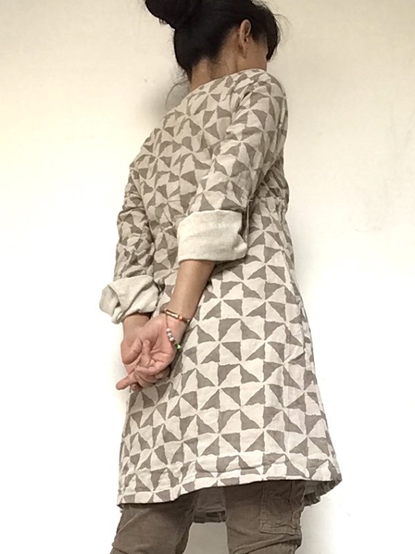 画像15: ブロックプリント x 綿麻 ワーク カーディガン☆ 羽織り4テキスタイル (15)