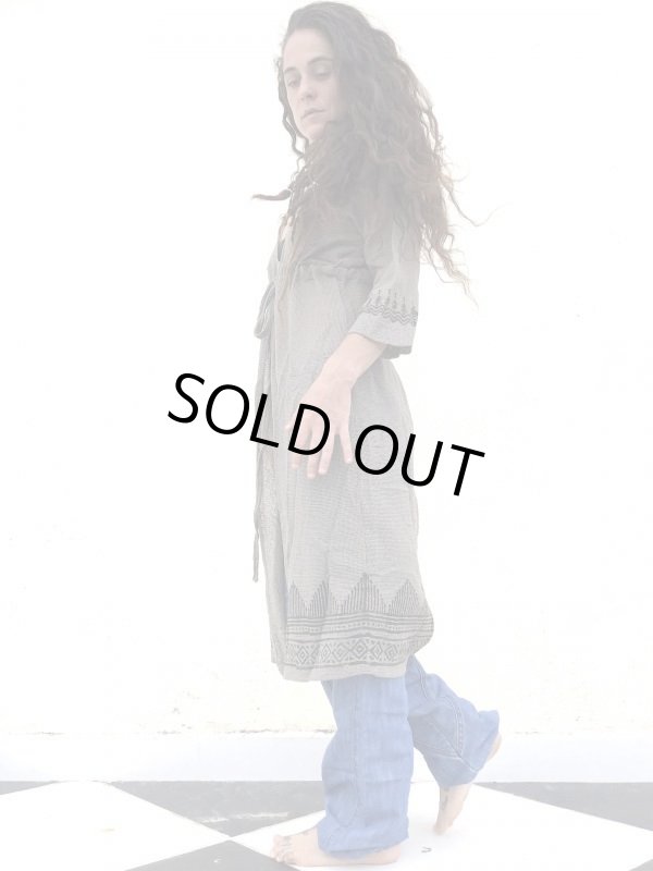 画像7: 残り少　ざっくりコットン ロングカーディガン ブロックプリント 4カラー ML サイズ ⭐︎ 羽織 (7)