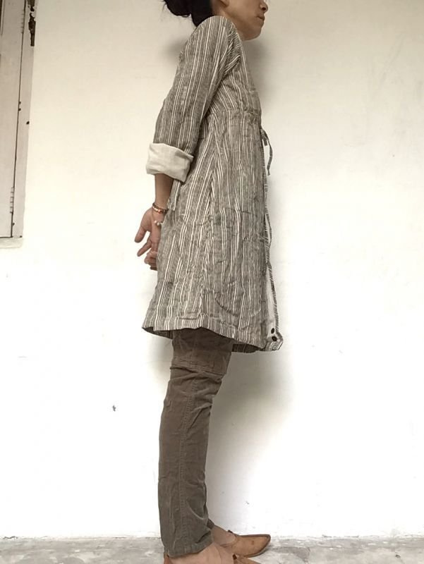 画像17: ブロックプリント x 綿麻 ワーク カーディガン☆ 羽織り4テキスタイル (17)