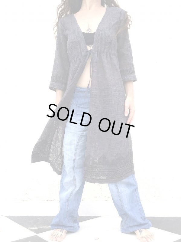 画像12: 残り少　ざっくりコットン ロングカーディガン ブロックプリント 4カラー ML サイズ ⭐︎ 羽織 (12)