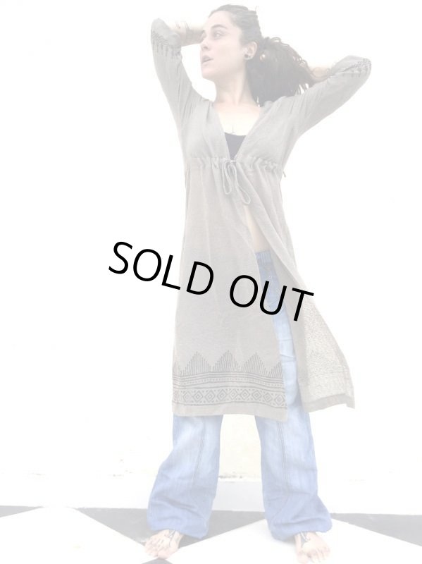 画像9: 残り少　ざっくりコットン ロングカーディガン ブロックプリント 4カラー ML サイズ ⭐︎ 羽織 (9)