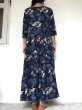 画像8: ブロックプリント ボタニカル ワンピース マキシ丈  ⭐︎ dabu 藍染 インディゴ バグルー 草木染 (8)