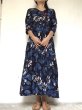画像4: ブロックプリント ボタニカル ワンピース マキシ丈  ⭐︎ dabu 藍染 インディゴ バグルー 草木染 (4)