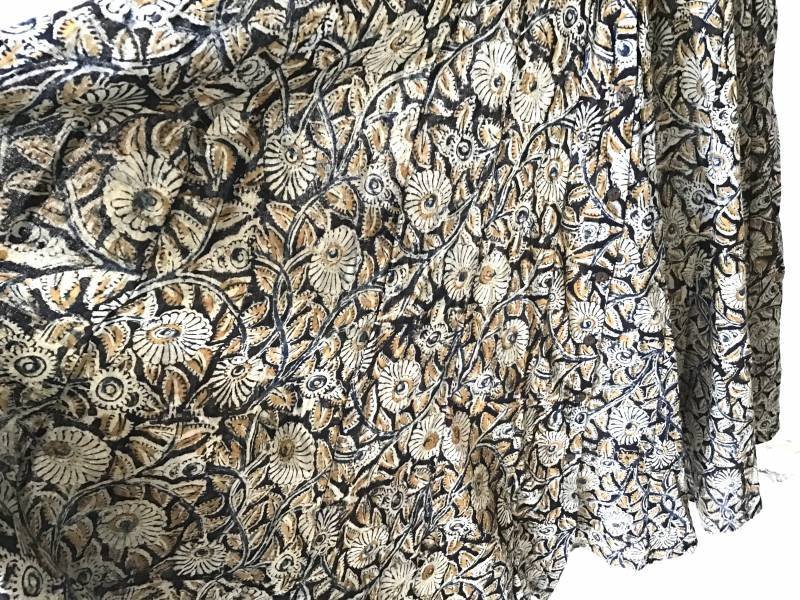 画像7: NEW! ブロックプリント ボタニカル ワンピース マキシ丈 ⭐︎木版プリント インド更紗 (7)