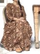 画像3: DABUプリント ボタニカル マキシ丈ワンピース★木版プリント インド更紗 ボタンダウン (3)